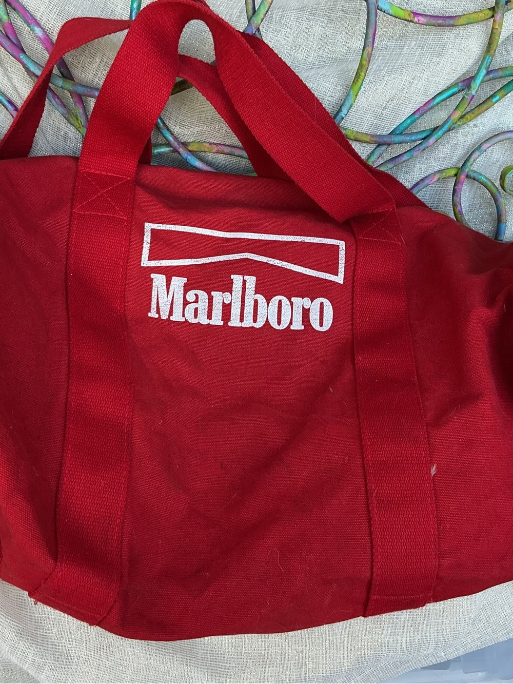 Marlboro Red Canvas Carry-All Tote